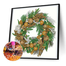Load image into Gallery viewer, Diamond Painting - Partial Special Shaped - Christmas wreath (30*30CM)

