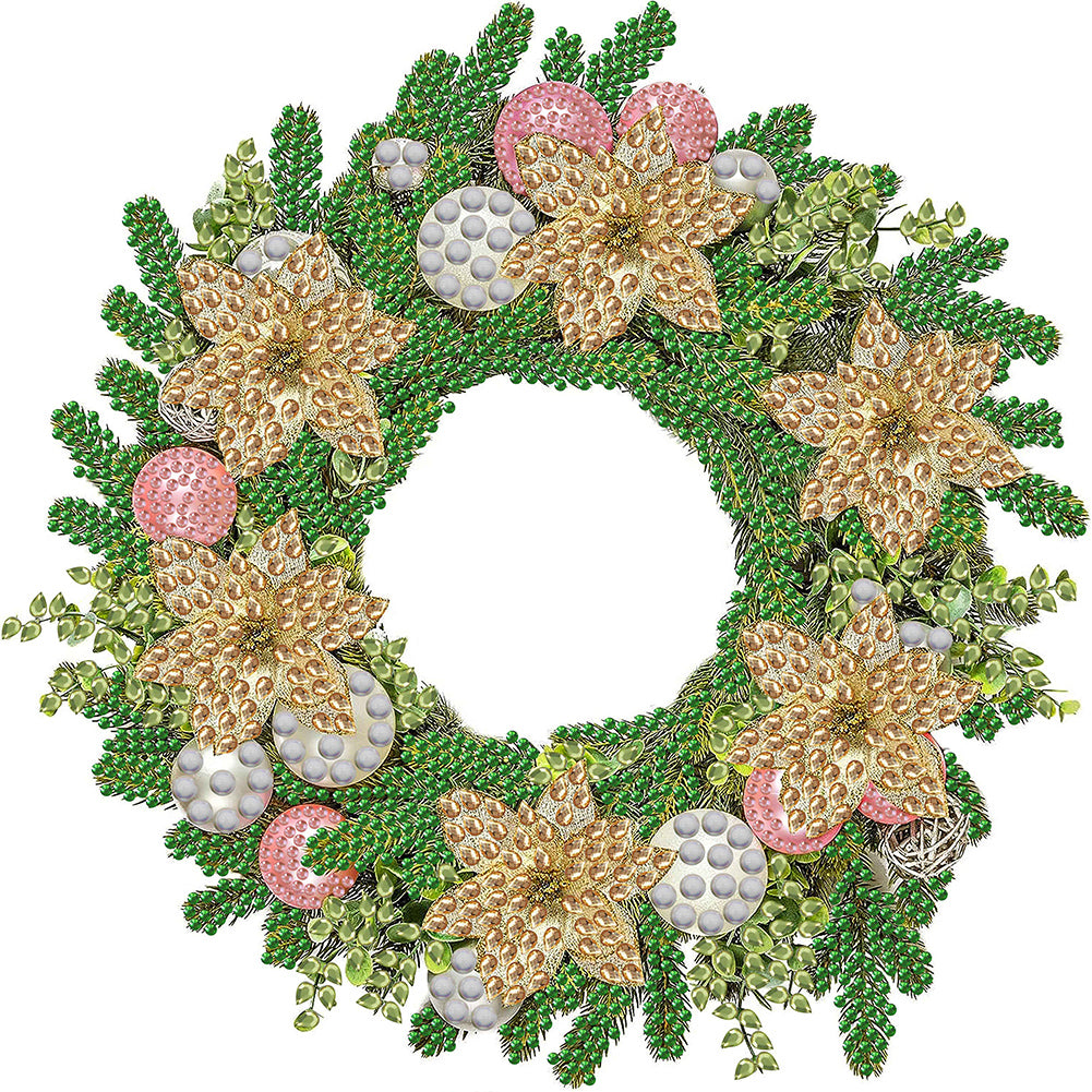 Diamond Painting - Partial Special Shaped - Christmas wreath (30*30CM)