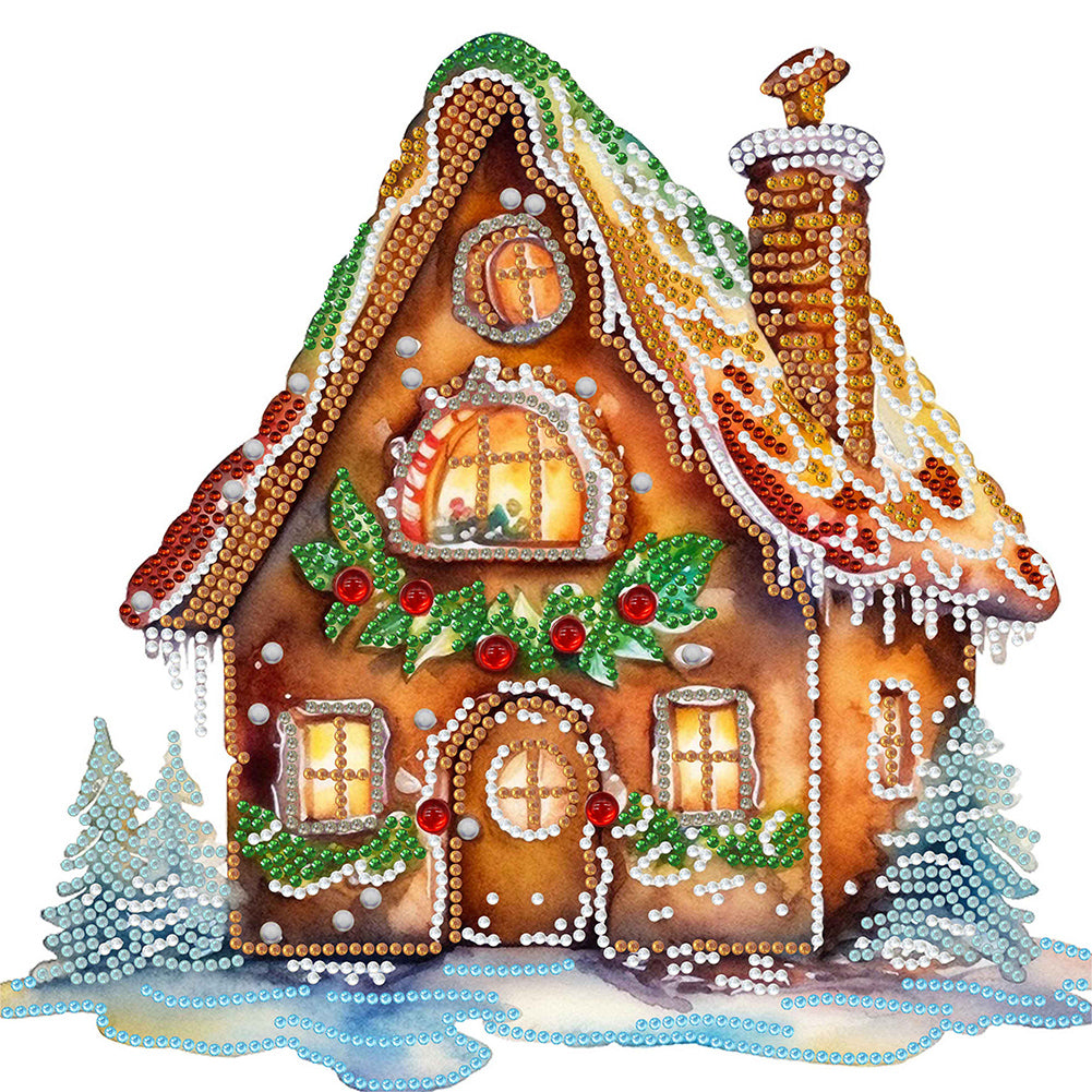 Diamond Painting - Partial Special Shaped - Christmas cabin (30*30CM)