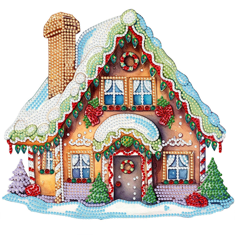 Diamond Painting - Partial Special Shaped - Christmas cabin (30*30CM)