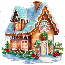 Load image into Gallery viewer, Diamond Painting - Partial Special Shaped - Christmas cabin (30*30CM)
