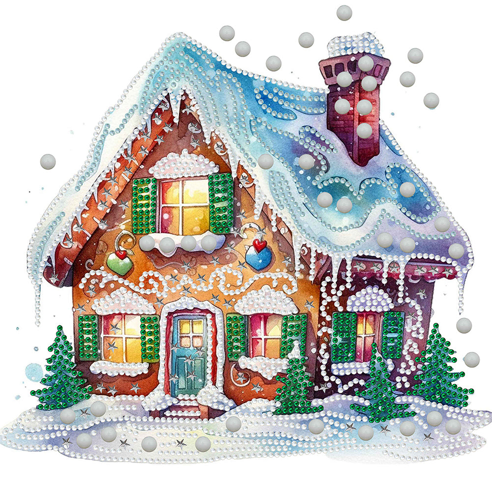 Diamond Painting - Partial Special Shaped - Christmas cabin (30*30CM)