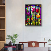 Load image into Gallery viewer, Diamond Painting - Full Round - stained glass tulips (30*40CM)
