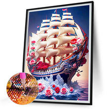Load image into Gallery viewer, Diamond Painting - Full Round - red rose boat (30*40CM)
