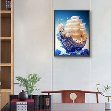Load image into Gallery viewer, Diamond Painting - Full Round - white rose boat (30*40CM)
