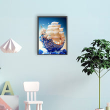 Load image into Gallery viewer, Diamond Painting - Full Round - white rose boat (30*40CM)
