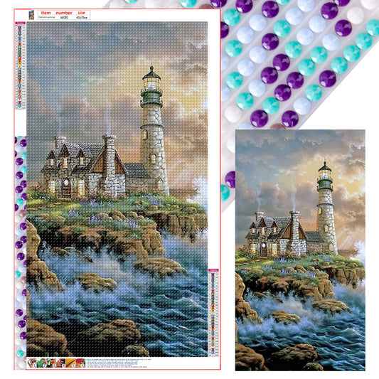 Diamond Painting - Full Round - seaside lighthouse (40*70CM)