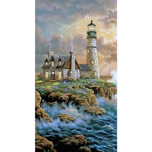 Diamond Painting - Full Round - seaside lighthouse (40*70CM)