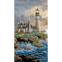 Load image into Gallery viewer, Diamond Painting - Full Round - seaside lighthouse (40*70CM)
