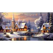 Load image into Gallery viewer, Diamond Painting - Full Round - snow village (75*40CM)
