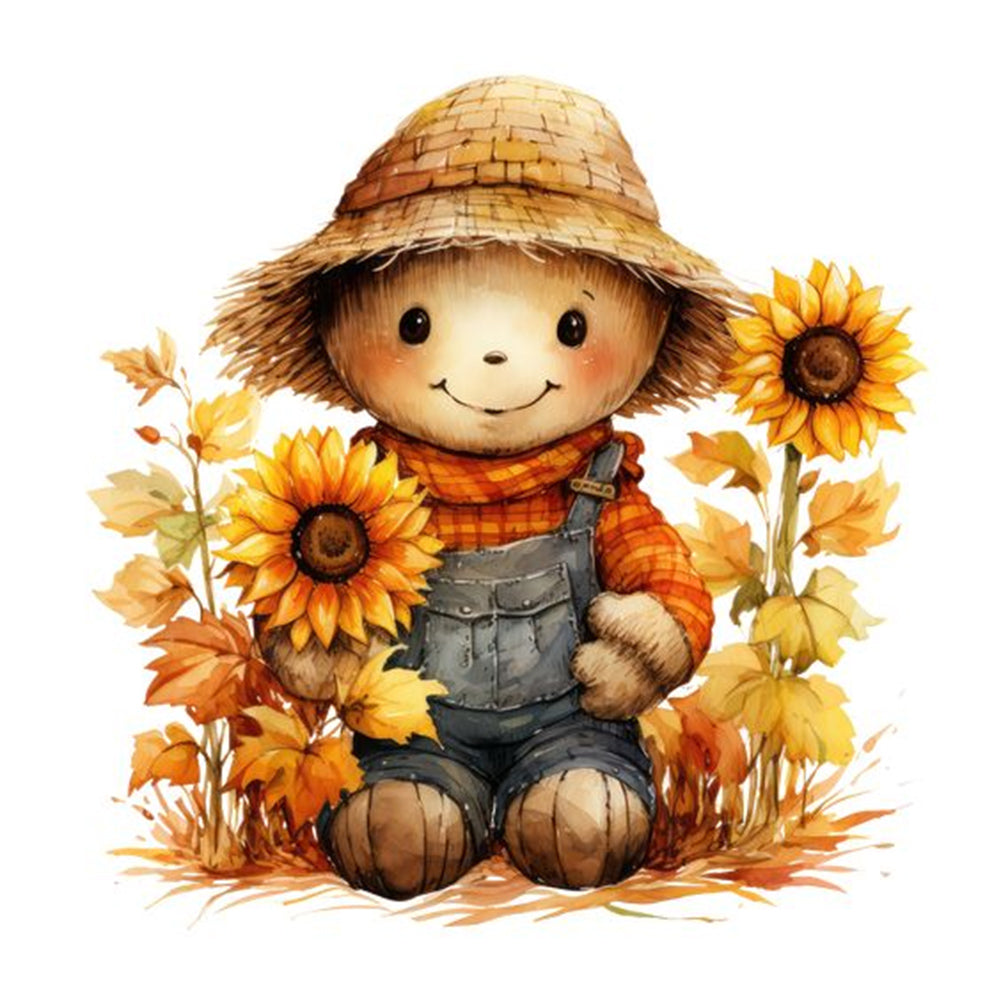 Diamond Painting - Full Round - Thanksgiving Autumn Scarecrow (30*30CM)