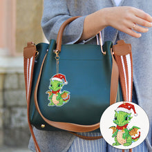 Load image into Gallery viewer, 6/7PCS Double Sided Diamond Painting Art Keychain Pendant Special Shape Dinosaur
