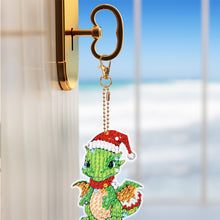 Load image into Gallery viewer, 6/7PCS Double Sided Diamond Painting Art Keychain Pendant Special Shape Dinosaur
