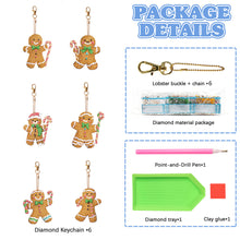 Load image into Gallery viewer, 6/7PCS Double Sided Diamond Painting Art Keychain Pendant Special Shape Dinosaur
