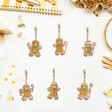 Load image into Gallery viewer, 6/7PCS Double Sided Diamond Painting Art Keychain Pendant Special Shape Dinosaur
