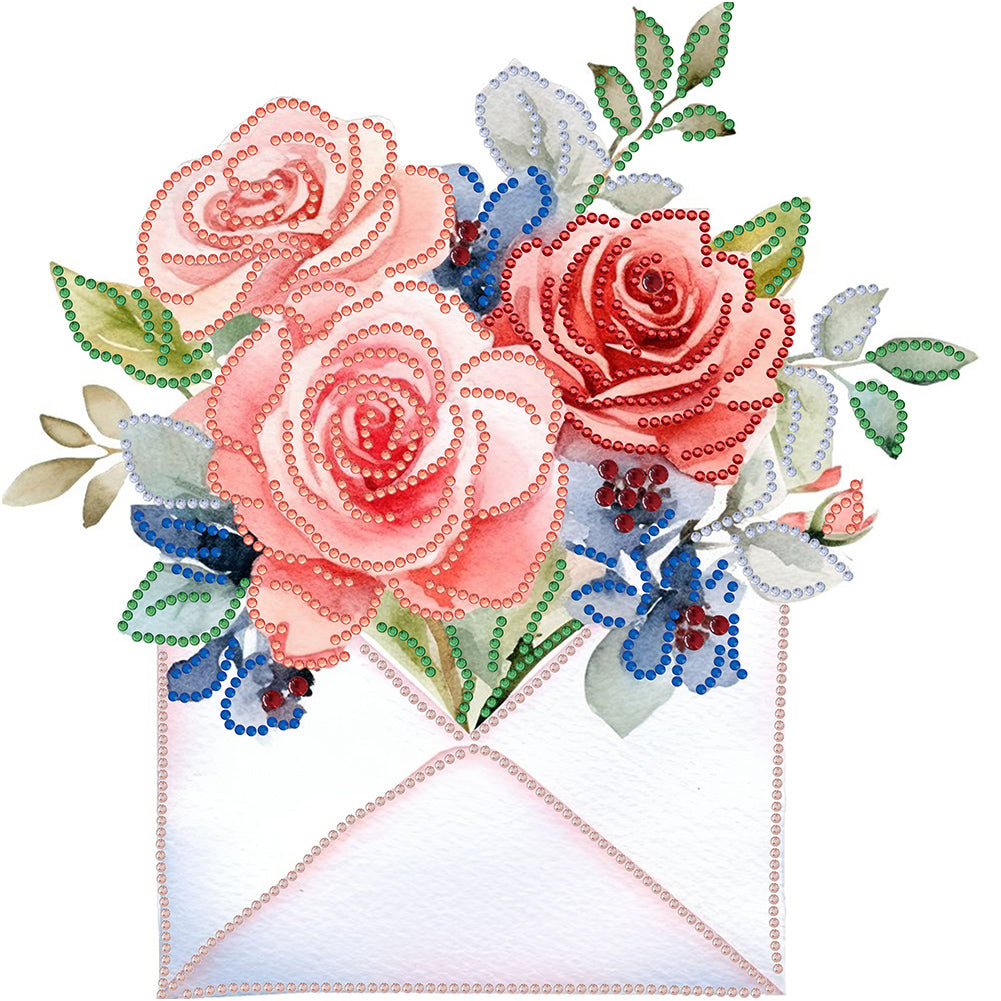 Diamond Painting - Partial Special Shaped - envelope (30*30CM)