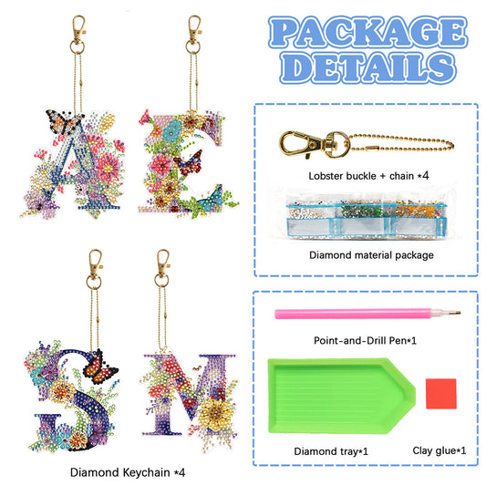 Double Sided Full Drill Keyring for Beginners Birthday Crafting Home Party Decor