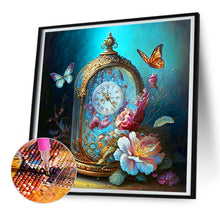 Load image into Gallery viewer, Diamond Painting - Full Round - butterfly clock (30*30CM)
