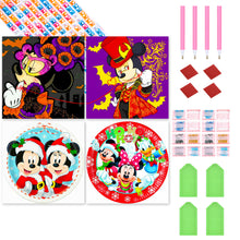 Load image into Gallery viewer, 4pcs Diamond Painting Set - Mickey and Minnie Holiday Collection Party (30*30CM)

