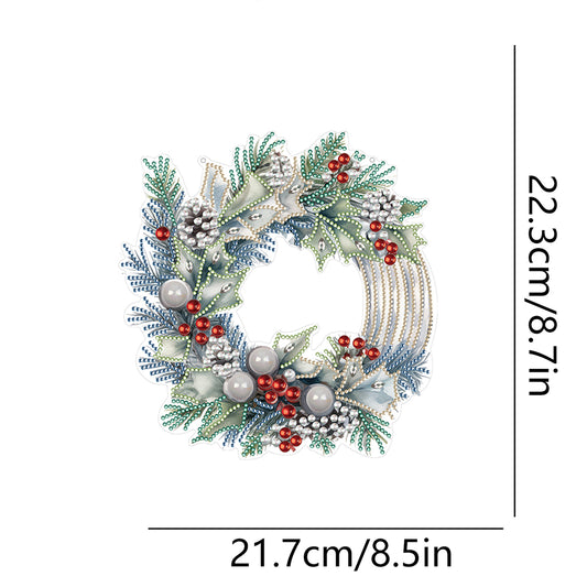 Special Shaped Crystal Painting Wreath Christmas for Home Window Door Decor Gift