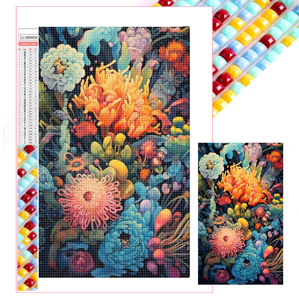 Diamond Painting - Full Square - Colorful flowers (30*50CM)