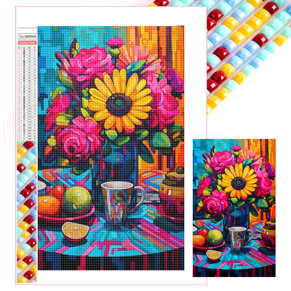 Diamond Painting - Full Square - Colorful flowers (30*50CM)