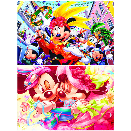 2pcs Diamond Painting Set - Mickey and Minnie smile happily (60*40CM)