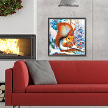 Load image into Gallery viewer, Diamond Painting - Full Round - Little squirrel in snow scene (30*30CM)
