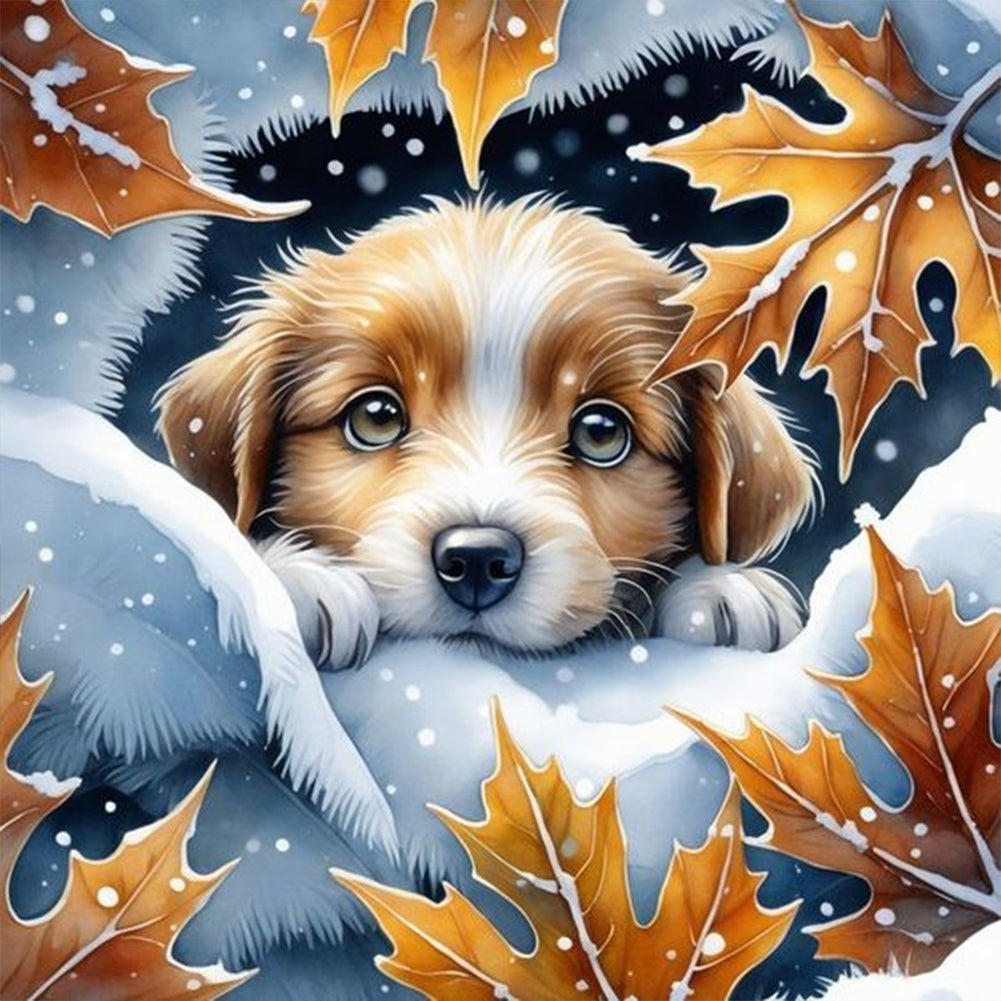 Diamond Painting - Full Round - snow puppy (30*30CM)