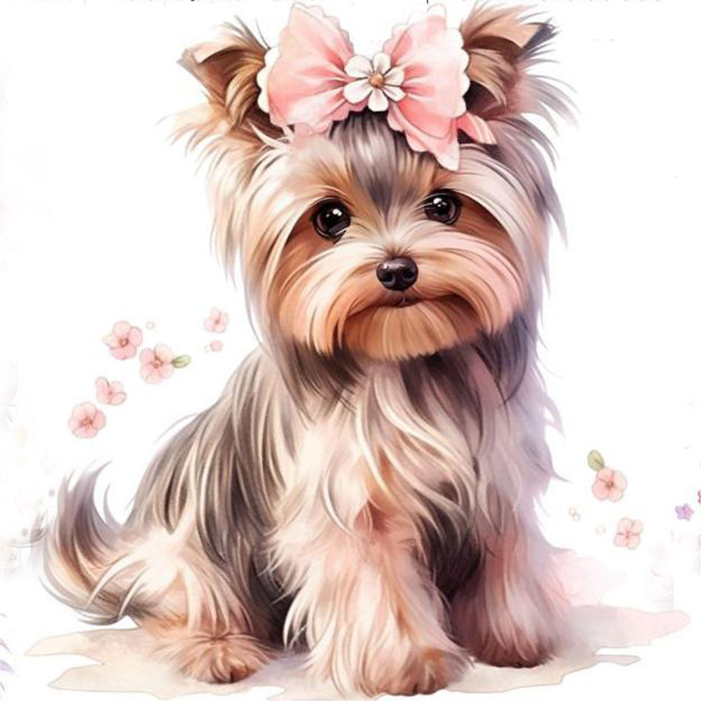 Diamond Painting - Full Round - Yorkshire puppy (30*30CM)