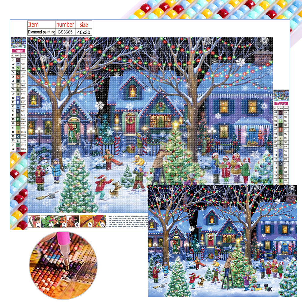 Diamond Painting - Full Square - Christmas street scene (40*30CM)