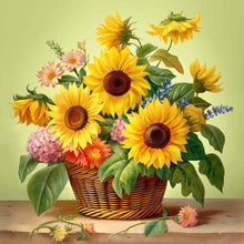 Load image into Gallery viewer, Diamond Painting - Full Round - sunflower bouquet (30*30CM)
