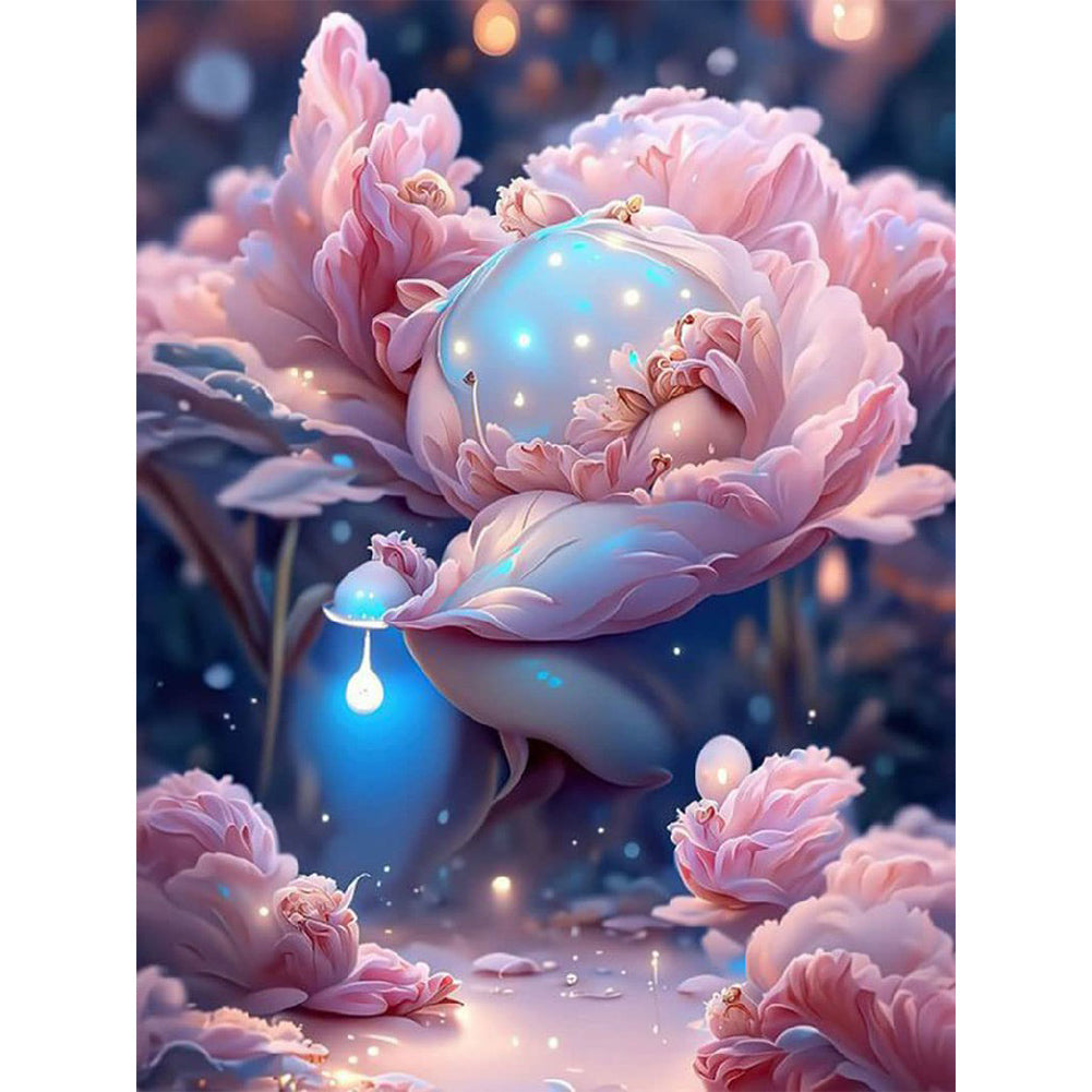 Diamond Painting - Full Round - Fantasy pink flowers (30*40CM)