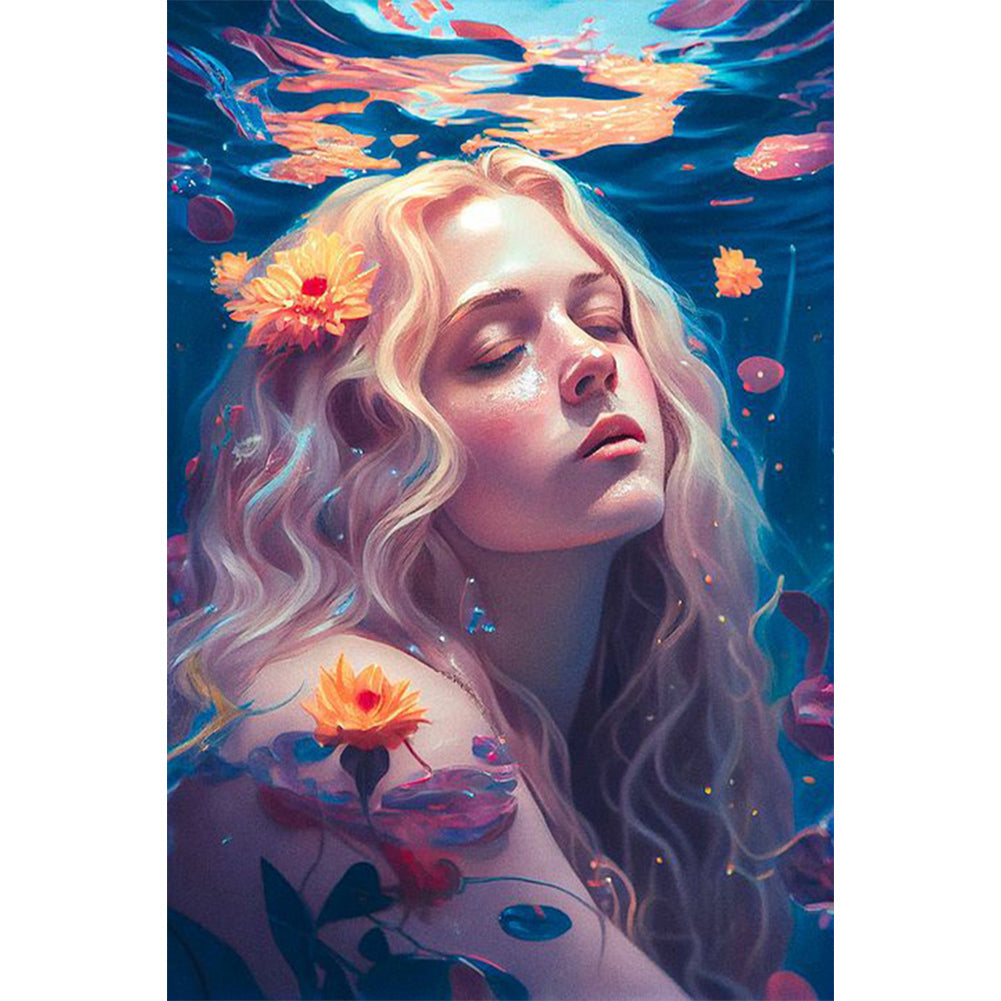 Diamond Painting - Full Round - underwater girl (40*60CM)