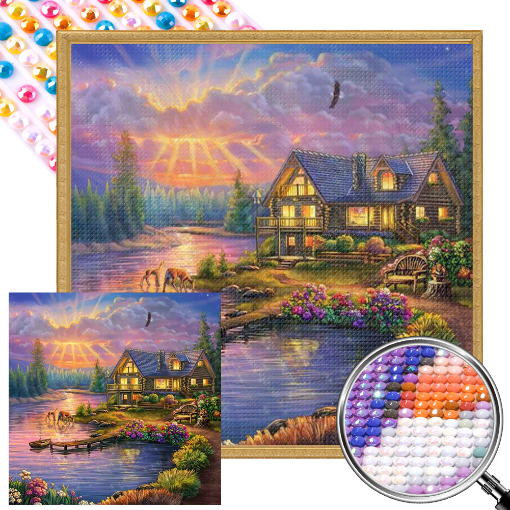 AB Diamond Painting - Full Round - garden house (40*40CM)