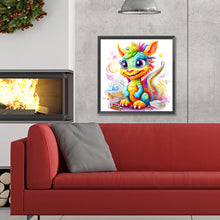 Load image into Gallery viewer, Diamond Painting - Full Round - Colorful little dinosaur (30*30CM)
