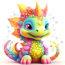 Load image into Gallery viewer, Diamond Painting - Full Round - Colorful little dinosaur (30*30CM)
