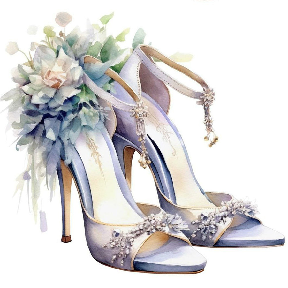 Diamond Painting - Full Round - flower high heels (30*30CM)