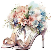 Load image into Gallery viewer, Diamond Painting - Full Round - flower high heels (30*30CM)
