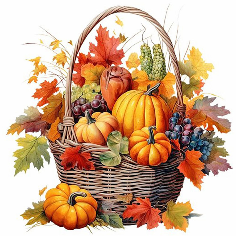Diamond Painting - Full Round - pumpkin fruit basket (30*30CM)