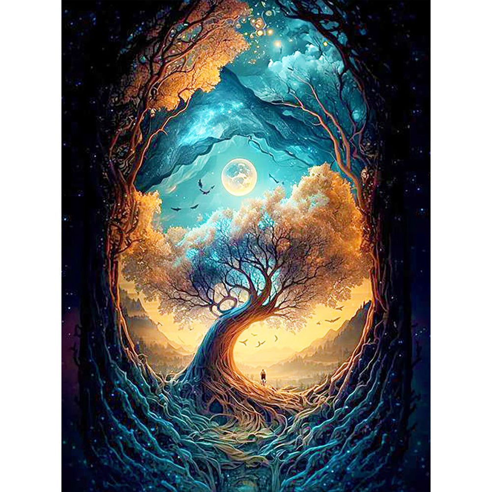 Diamond Painting - Full Round - Starry Sky Tree (30*40CM)