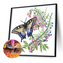 Load image into Gallery viewer, Diamond Painting - Partial Special Shaped - Flower fragrance and butterfly dance (30*30CM)
