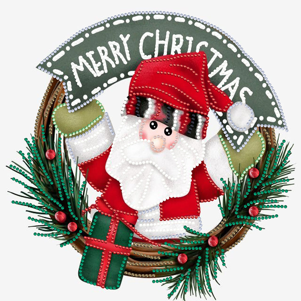 Diamond Painting - Partial Special Shaped - Christmas wreath (30*30CM)