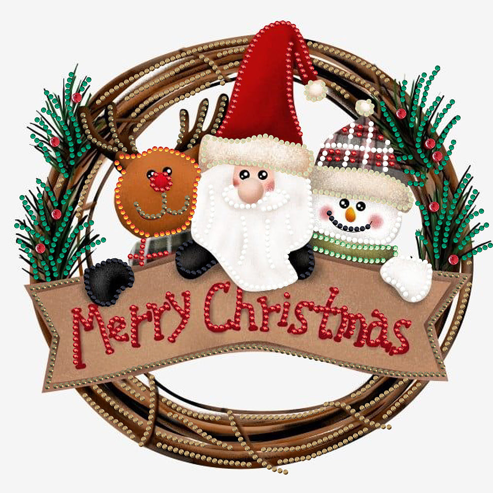 Diamond Painting - Partial Special Shaped - Christmas wreath (30*30CM)