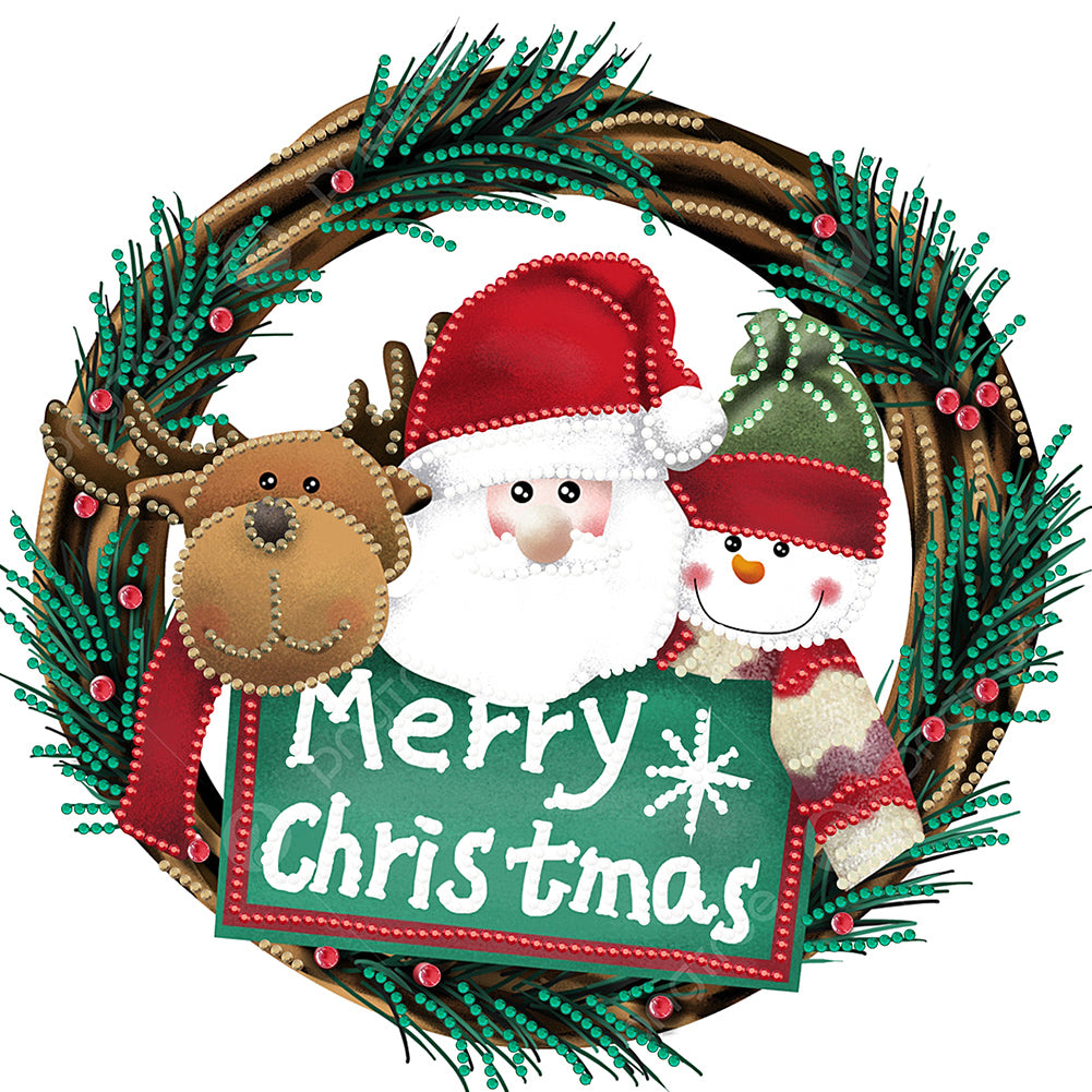 Diamond Painting - Partial Special Shaped - Christmas wreath (30*30CM)