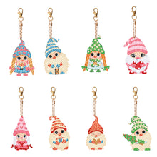 Load image into Gallery viewer, 8PCS Double Sided Special Shape Diamond Painting Art Keychain Pendant Cute Dwarf
