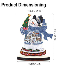 Load image into Gallery viewer, Wooden Diamond Painting Desktop Decor Xmas Snowman for Home Office Desktop Decor
