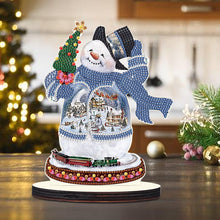 Load image into Gallery viewer, Wooden Diamond Painting Desktop Decor Xmas Snowman for Home Office Desktop Decor

