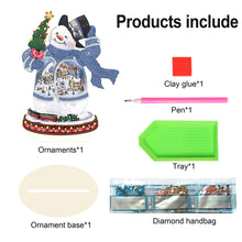 Load image into Gallery viewer, Wooden Diamond Painting Desktop Decor Xmas Snowman for Home Office Desktop Decor

