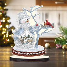 Load image into Gallery viewer, Wooden Diamond Painting Desktop Decor Xmas Snowman for Home Office Desktop Decor
